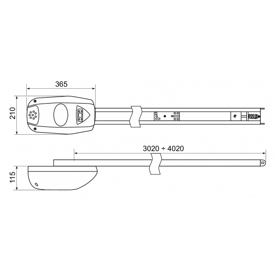 Vlečný pohon na garážovú bránu. Max. 9m2 - detail 2 - detail 2