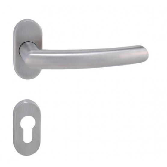 Kľučka so štítkom - pár, AISI 304, K320 - detail 1 - detail 1