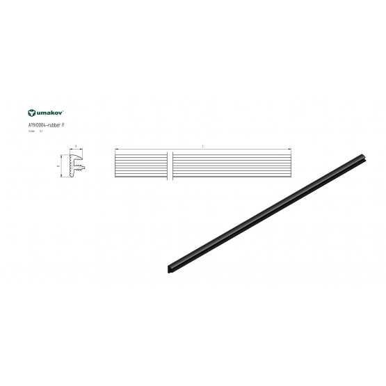 Tesnenie skla Rubber F, sivá - detail 1 - detail 1