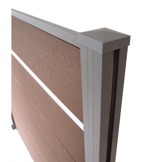 WPC plotový set so stĺpikom 1850mm KASANDRA hnedá HEXAGON - detail 4 - detail 4