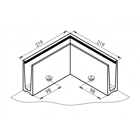 Celosklenené zábradlie-profil-vrchné kotvenie AL/E - detail 3 - detail 2
