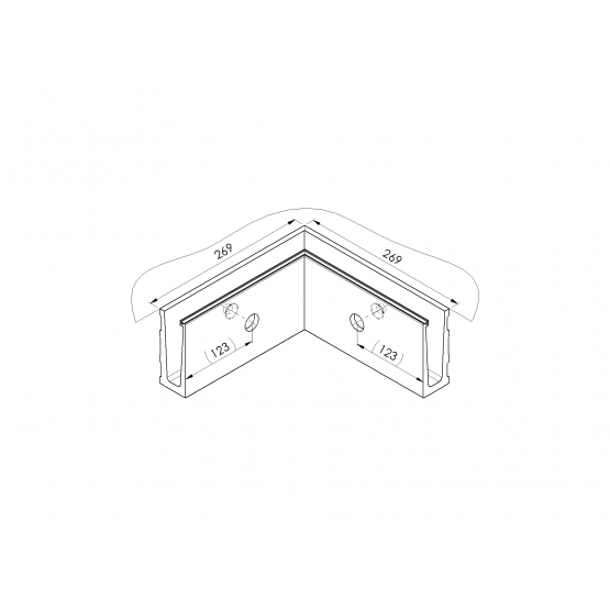 Celosklenené zábradlie-profil-bočné kotvenie - detail 1 - detail 1