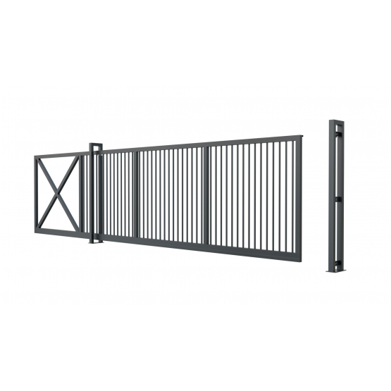 Posuvná samonosná brána INDUSTRY ZnPVC 6000x2000mm, antracit, ľavá - detail 5 - detail 5