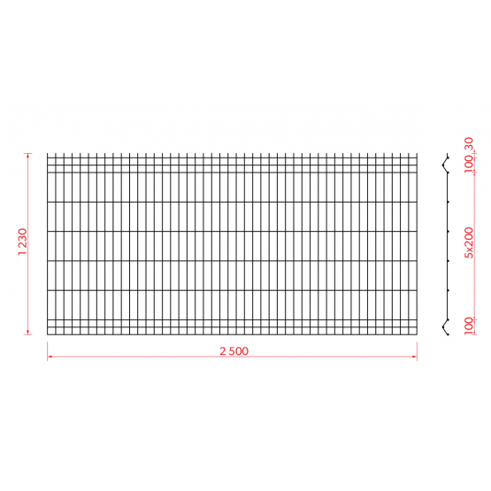 Zváraný plotový panel 3D ZnPVC 2500x1230x4mm čierna - detail 3 - detail 3