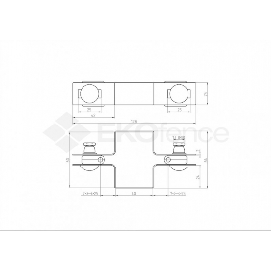Objímka priebežná na stĺpik ZnPVC 60x40mm čierna M - detail 1 - detail 1