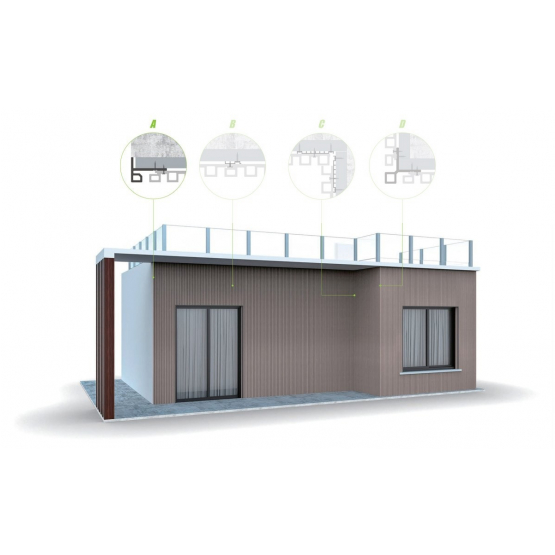 WPC Fasádna koncová lišta Svetlosivá 81x56x2900mm - detail 1 - detail 1