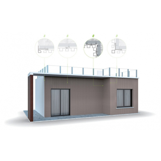 Pomocná príchytka WPC fasádnej dosky - detail 1 - detail 1