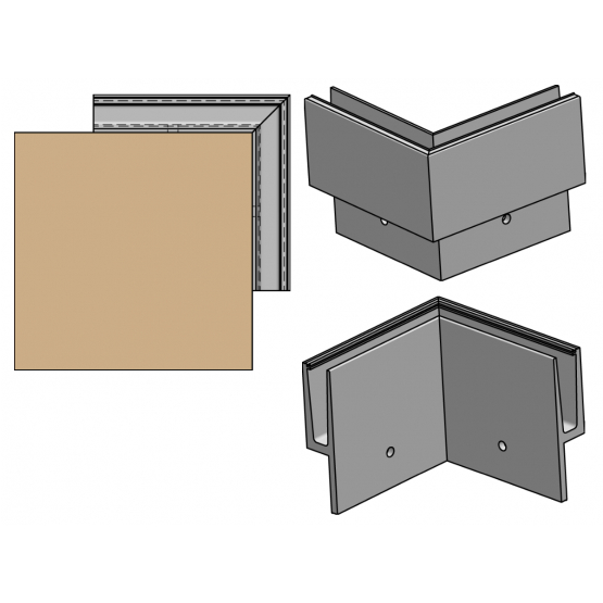 Celosklenené zábradlie-profil-bočné kotvenie - detail 1 - detail 1