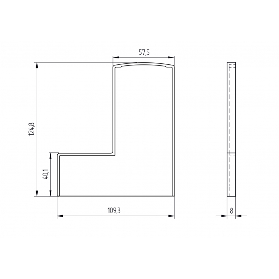 Záslepka pre profil AL/0006-ECO-S-E + kryciu lištu - detail 1 - detail 1