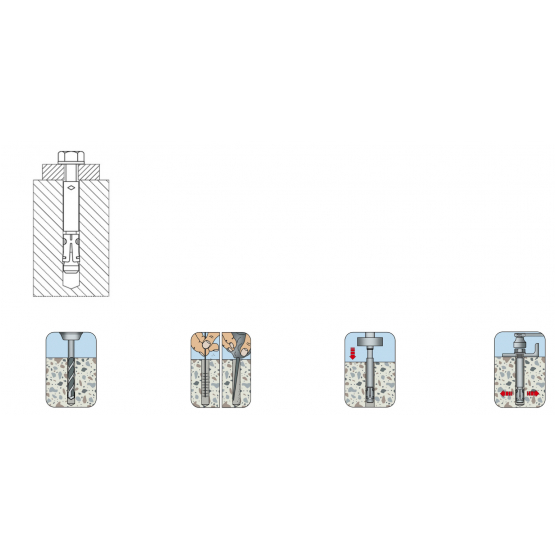 Fixačná kotva s vnútorným závitom FAZ-IG M10 - detail 1 - detail 1