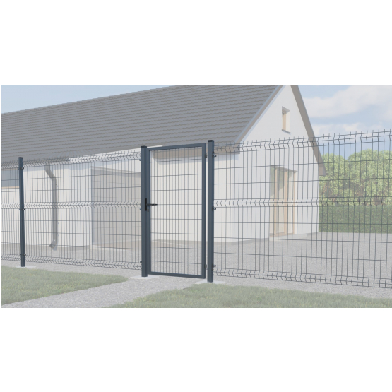 Bránka 1kr. SQUARE ZnPVC 1000x1800mm, antracit - detail 2 - detail 2