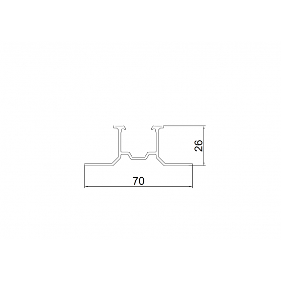 Montážny hliníkový profil R26-4700 - detail 1 - detail 1