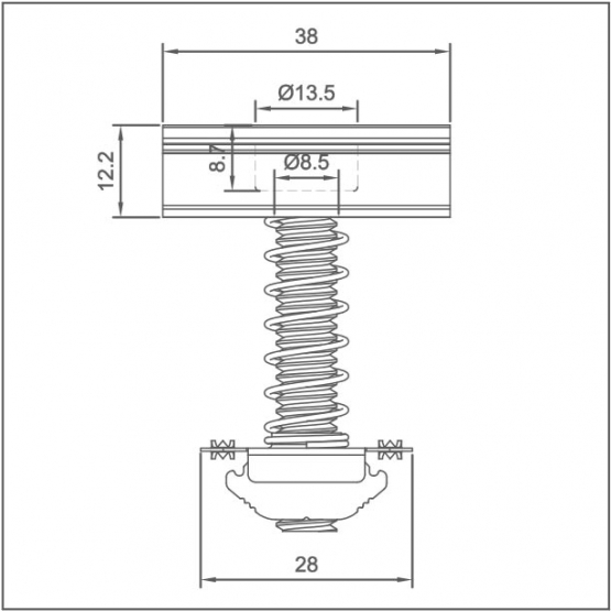 Stredová svorka 30-40mm rámu FV panela - detail 2 - detail 2