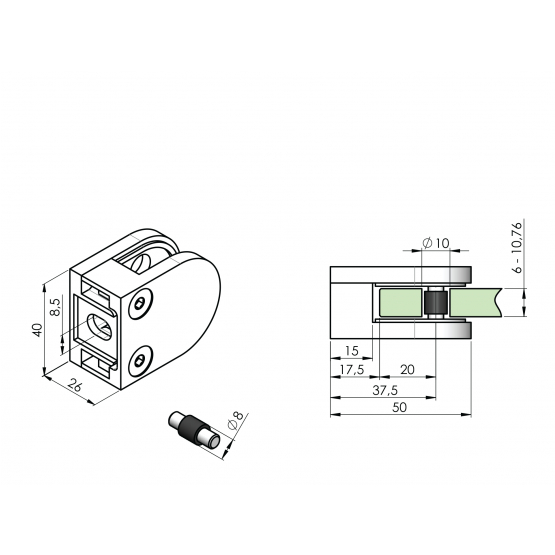 Držiak skla - detail 2 - detail 2