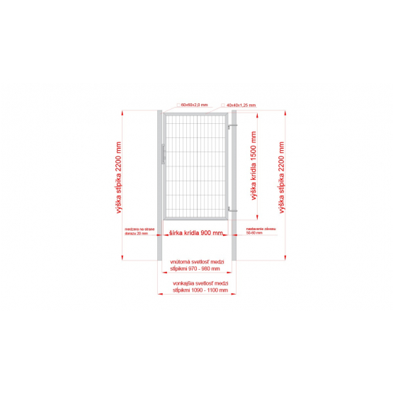 Bránka 1kr. 2D BOX ZnPVC 1000x1500mm RAL 7016 antracit - detail 7 - detail 7
