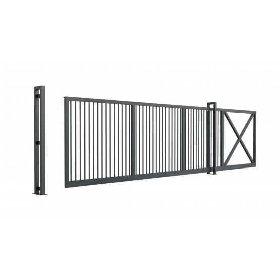 Posuvná samonosná brána INDUSTRY ZnPVC 6000x2000mm, antracit, pravá - detail 4 - detail 4