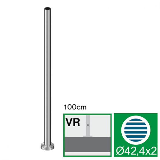 Stĺpik antikor, VK-rovné AISI304, D42,4/H1000mm - detail 1 - detail 1