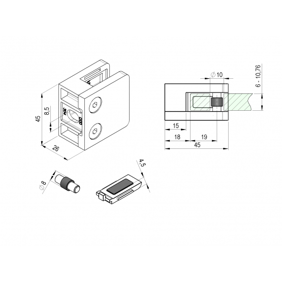 Držiak skla - detail 1 - detail 1