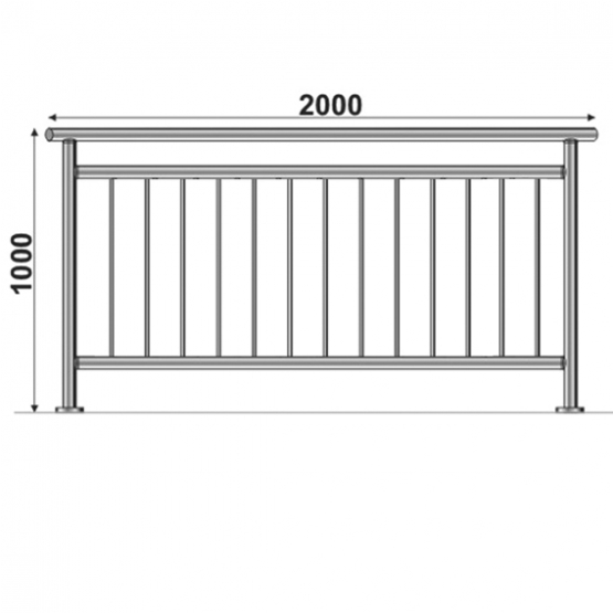 Zábradlie vertikal, VK- rovné AISI304, D42,4/d12ve - detail 1 - detail 1