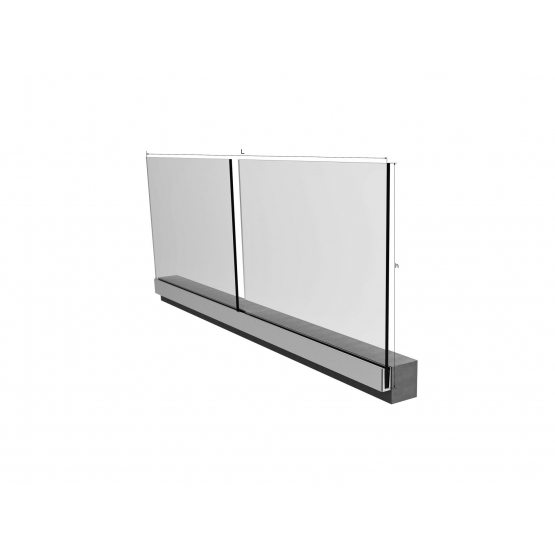 Celosklenené zábradlie v AL profile, 2500x1000mm - detail 2 - detail 2