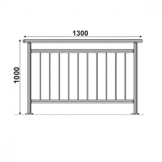 Zábradlie vertikal, VK- rovné AISI304, D42,4/d12ve - detail 1 - detail 1