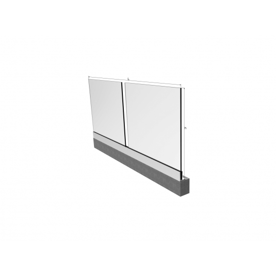 Celosklenené zábradlie v AL profile, 2500x1000mm - detail 1 - detail 1