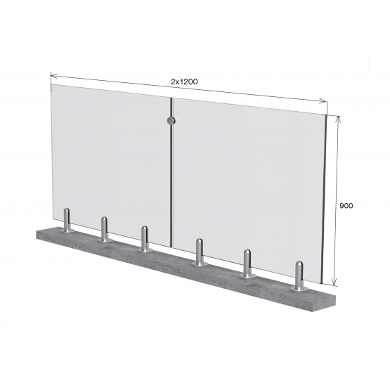 Spigot zábradlie AISI304 tabuľové 1,0kN - detail 1 - detail 1