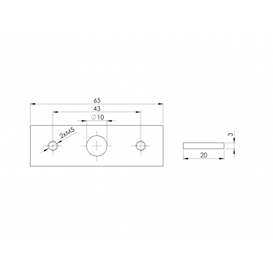 Držiak nerez pre LED profil 65x20, AISI 316 - detail 1 - detail 1