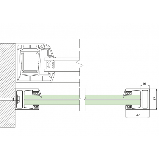 Francúzske okno AL rám bez skla, kotviť do špalety - detail 2 - detail 2