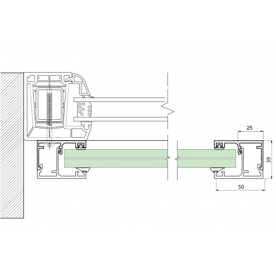Francúzske okno AL rám bez skla, kotvenie do okna - detail 1 - detail 1