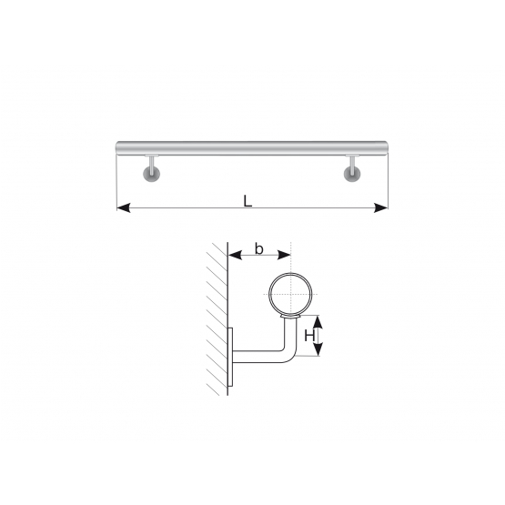 Madlo AISI304, D42,4/L3000mm lesk - detail 3 - detail 3