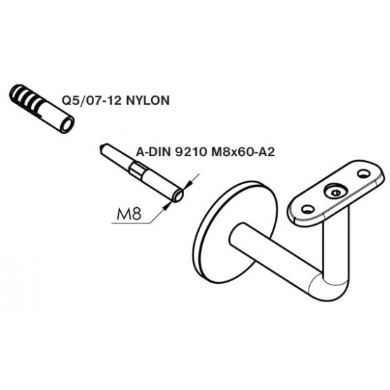 Madlo AISI304, D42,4/L6000mm lesk - detail 1 - detail 1