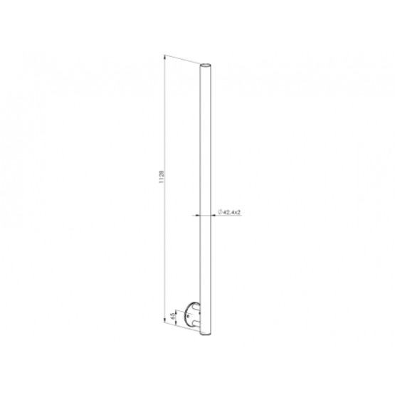 Stĺpik antikor, BK-rovné AISI304, D42,4/H1000mm - detail 1 - detail 1