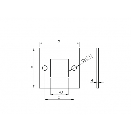 Kotvenie vrchné - príruba štvor - detail 2 - detail 2