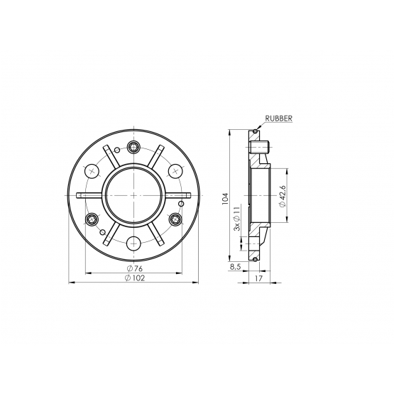 Kotvenie vrchné-príruba nastaviteľná - detail 1 - detail 1