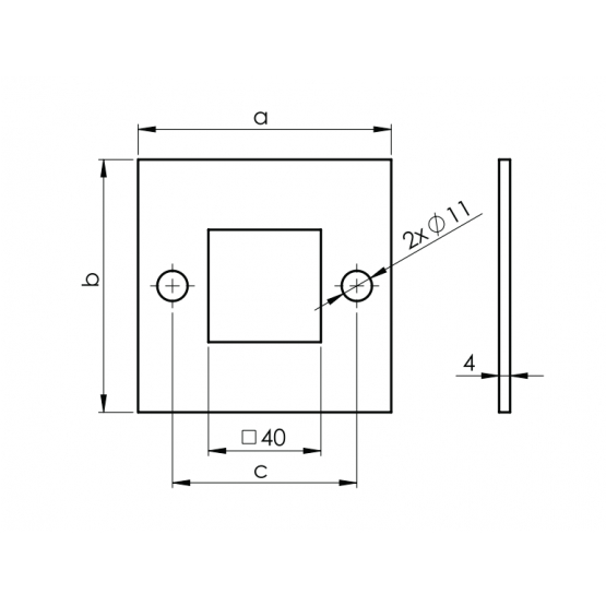 Kotvenie vrchné - príruba štvor. - detail 1 - detail 1