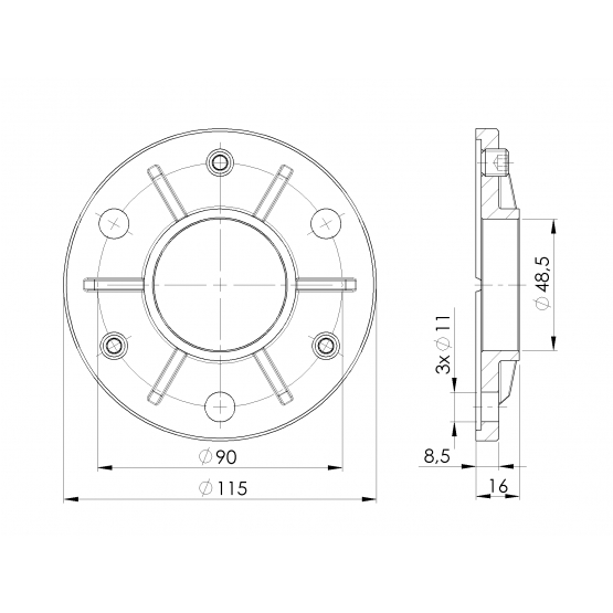 Kotvenie vrchné-príruba nastaviteľná - detail 1 - detail 1