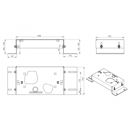 Univerzálny podstavec pre pohony posuvných brán - detail 2 - detail 2