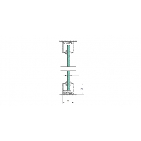 Zasklenie pevné - profil U skladaný z dvoch časti - detail 2 - detail 2