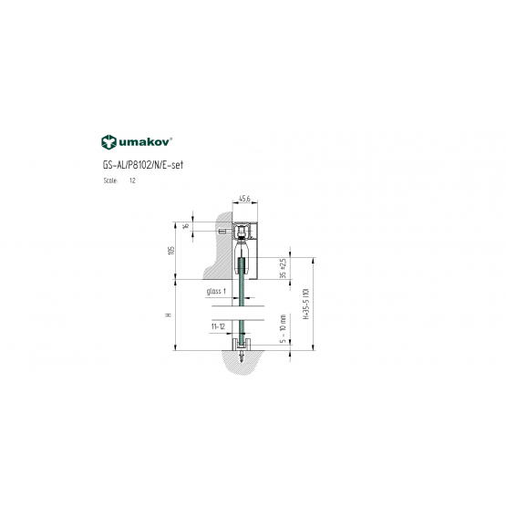 Kovanie - Posuvné dvere-lišta, AL - detail 2 - detail 2