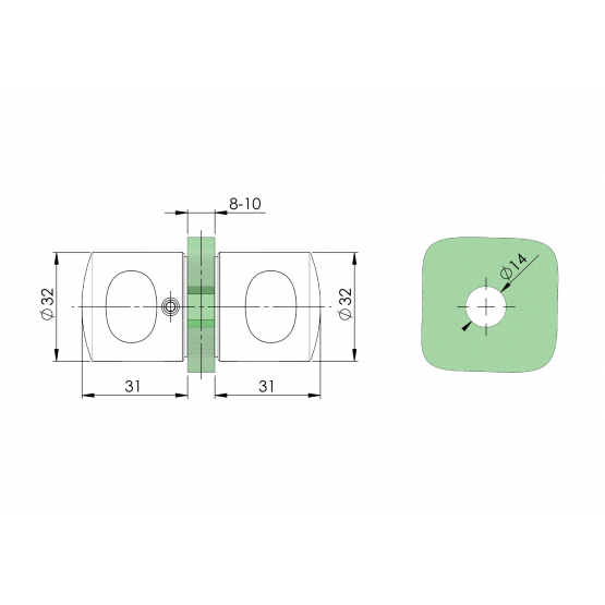 Madlo AISI 304, K320, D32mm - detail 1 - detail 1