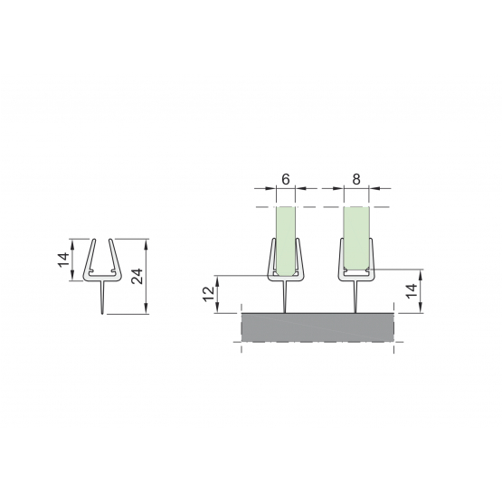 Tesniaca lišta na dvere horizontálna - detail 2 - detail 2