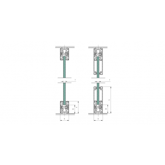 Zasklenie pevné -  set 3m profilu Elox, L=3000mm - detail 1 - detail 1