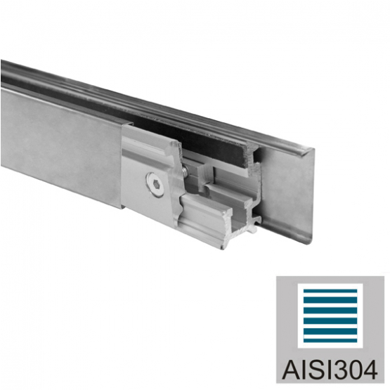 Zasklenie pevné -  set 3m profilu AISI 304, K320 - detail 1 - detail 1