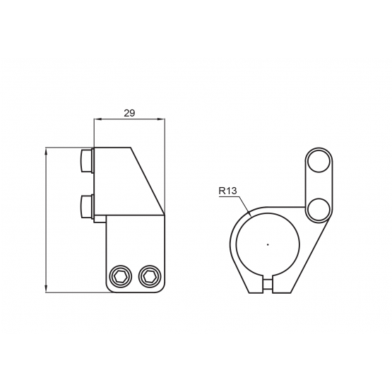 Posuv - doraz AISI304, D25mm - detail 2 - detail 2