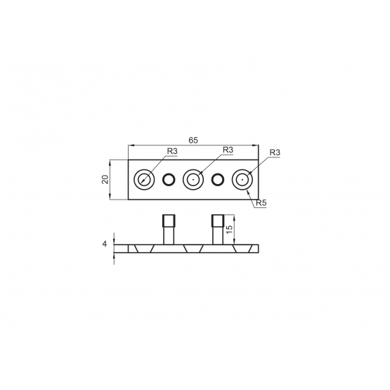 Posuv - vodítko spodné pre drevené dvere AISI304 - detail 2 - detail 2
