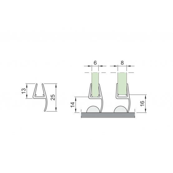 Tesniaca lišta na dvere horizontálna - detail 4 - detail 4