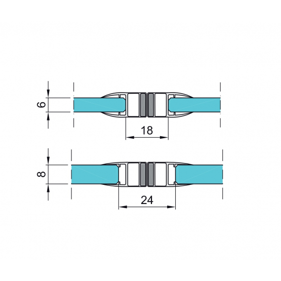 Tesniaca lišta magnetická 180.stup pár - detail 2 - detail 2