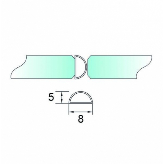 Tesniaca lišta na dvere -pre sklo samolepiaca - detail 1 - detail 1