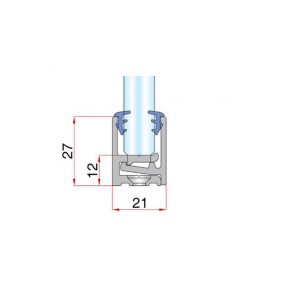 Zasklenie pevné - profil U AL-Elox 21x27mm, L3000 - detail 2 - detail 2